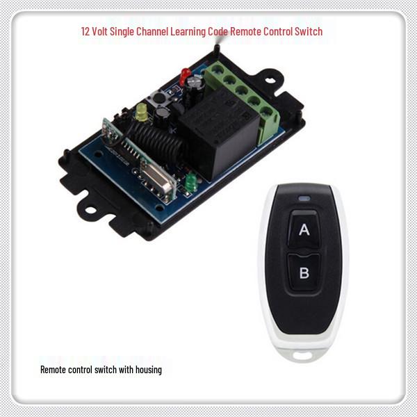 12V DC One-Way Remote Switch with Learning Code & Metal Small Chili Remote Single-channel remote switch