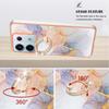 For Xiaomi Redmi Note 13 Pro 5G/Poco X6 5G Case with Ring Kickstand IMD Marble Pattern TPU Back Cover