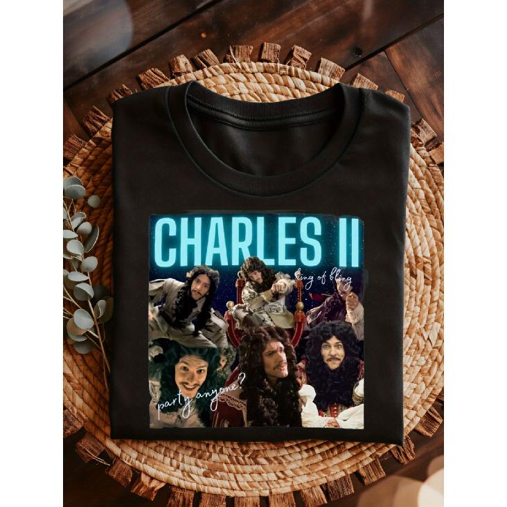 Men s Horrible Histories Charles II  Roundheads Historical T-Shirt - English Costume Party Outfit, Comedy Role for History Buffs, Themed Events - S чёрный