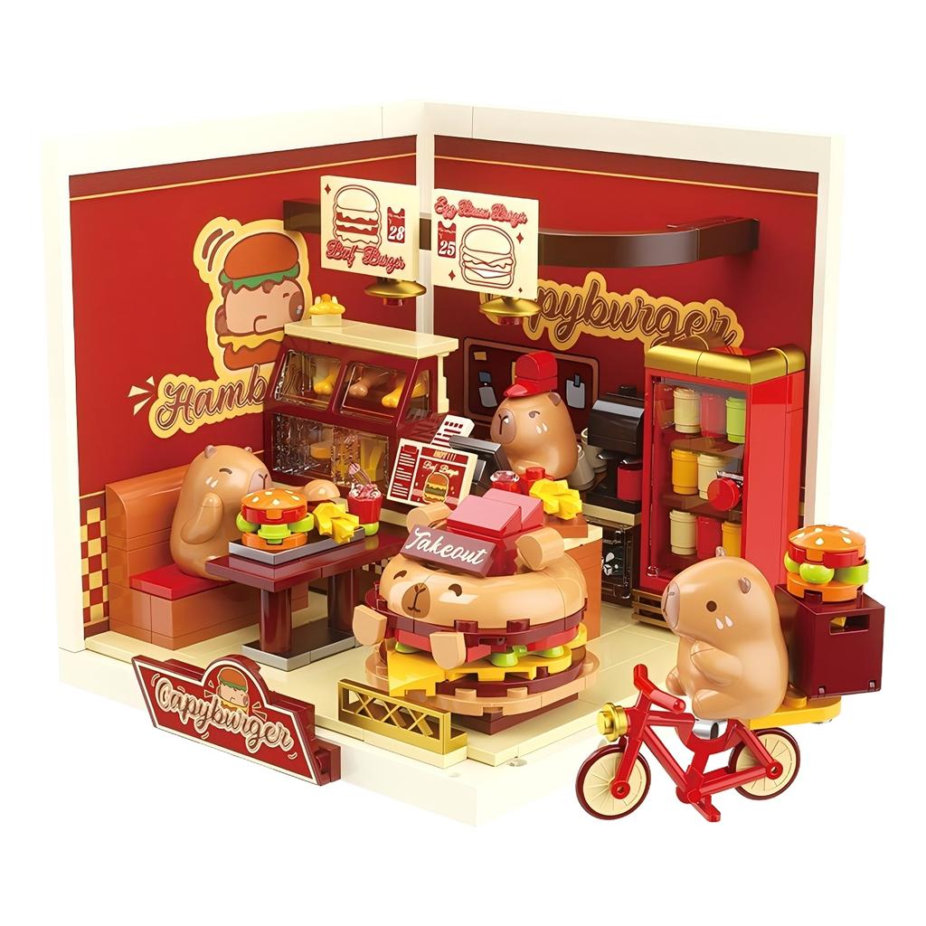 Jaki Super Town Building Blocks Toys Street Scene General Store Model Assembly Toy Desktop Ornament Children'S Birthday Gift