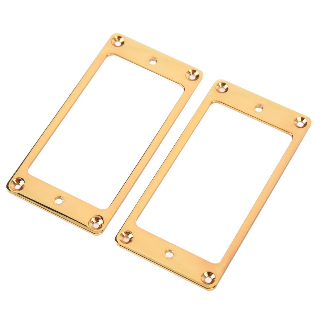 2 Pcs Electric Guitar Pickup Frame Guitar Replacement Metal Humbucker Pickup Mounting Ring for Decoration Gold