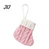 Xmas Tree Hanging Ornaments Christmas Tableware Holder, Knitted Stockings Spoon Knife Fork Mini Bag for Fireplace, Tree, Holiday Party Dinner
