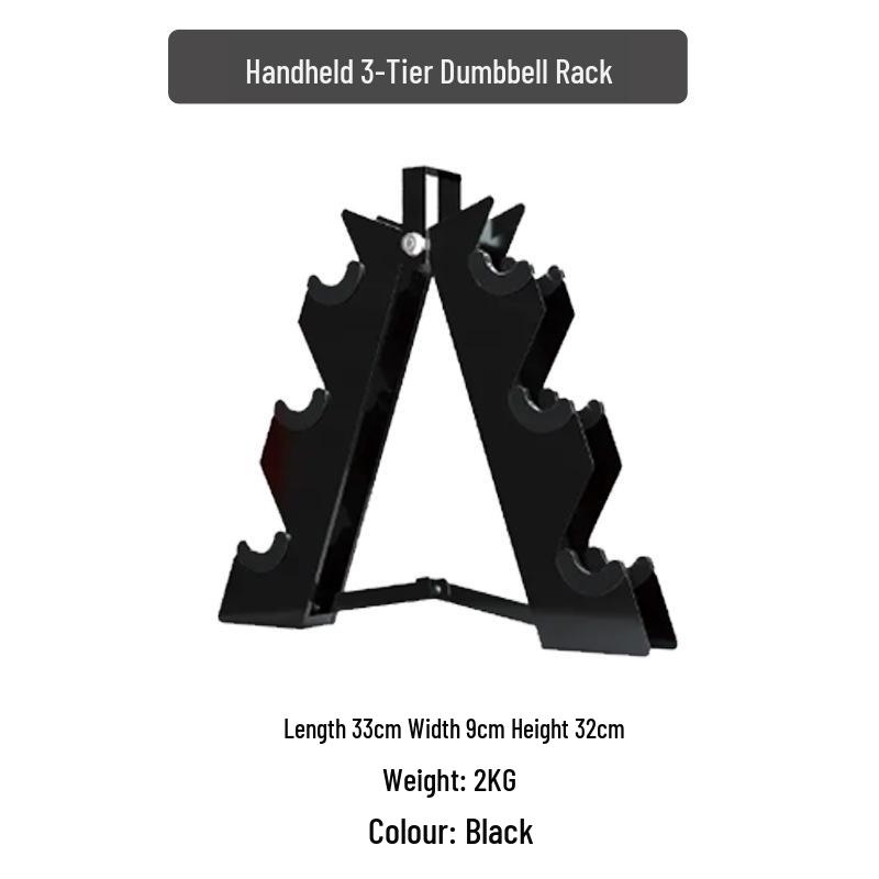 Pure Steel Three-Tier A-Frame Dumbbell Rack for Commercial and Home Gyms 3-Tier Handheld A-Frame