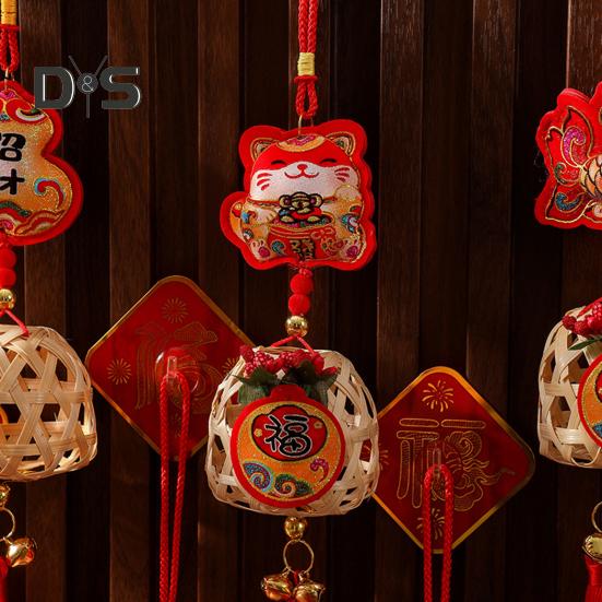 

Китайское новогоднее украшение 2025 года Змеи, подвесное украшение с кисточками, мини-бамбуковый фонарь, украшение для весеннего фестиваля, домашний декор G