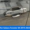 For Subaru Forester SK -   Carbon Fiber Side Door Handle Bowl Cover Trim Protection Cap Accessories Car Styling