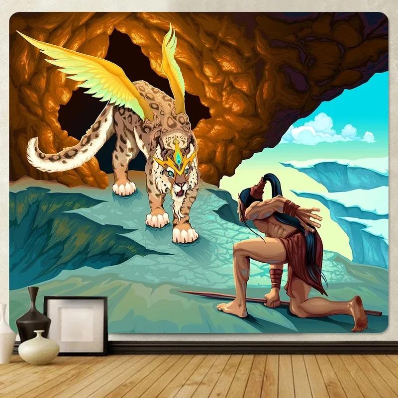 Древний гобелен с изображением дракона на поле битвы — фото 12