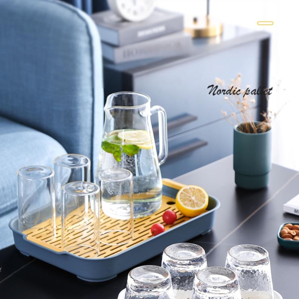 Plastic Tea Tray Plate Rectangle Small Pet Toilet Tray Simple Drain Tray  Food Dishs