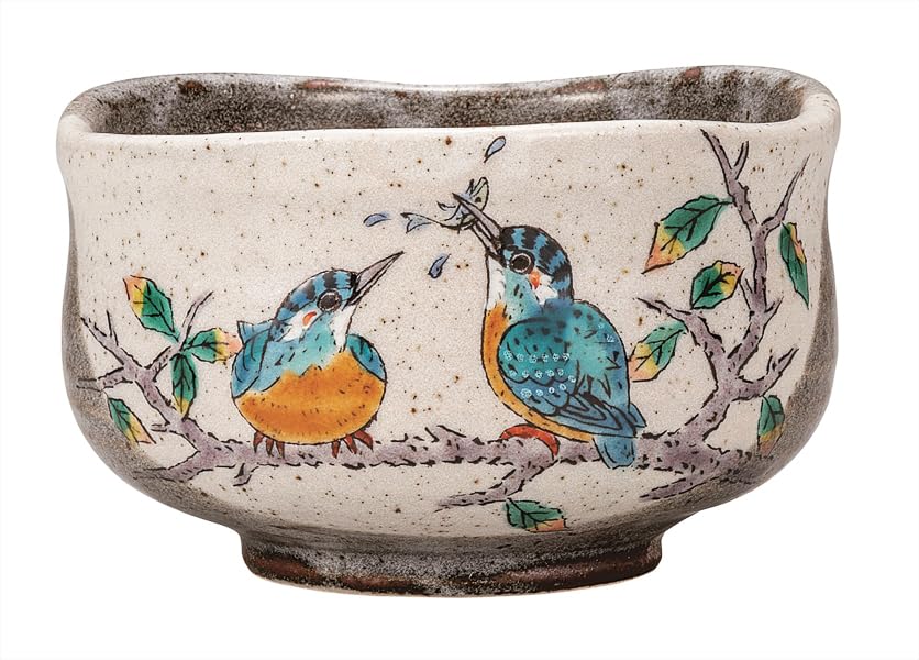 Kutani Ware Iwataya Matcha Bowl - Kingfisher K9-858