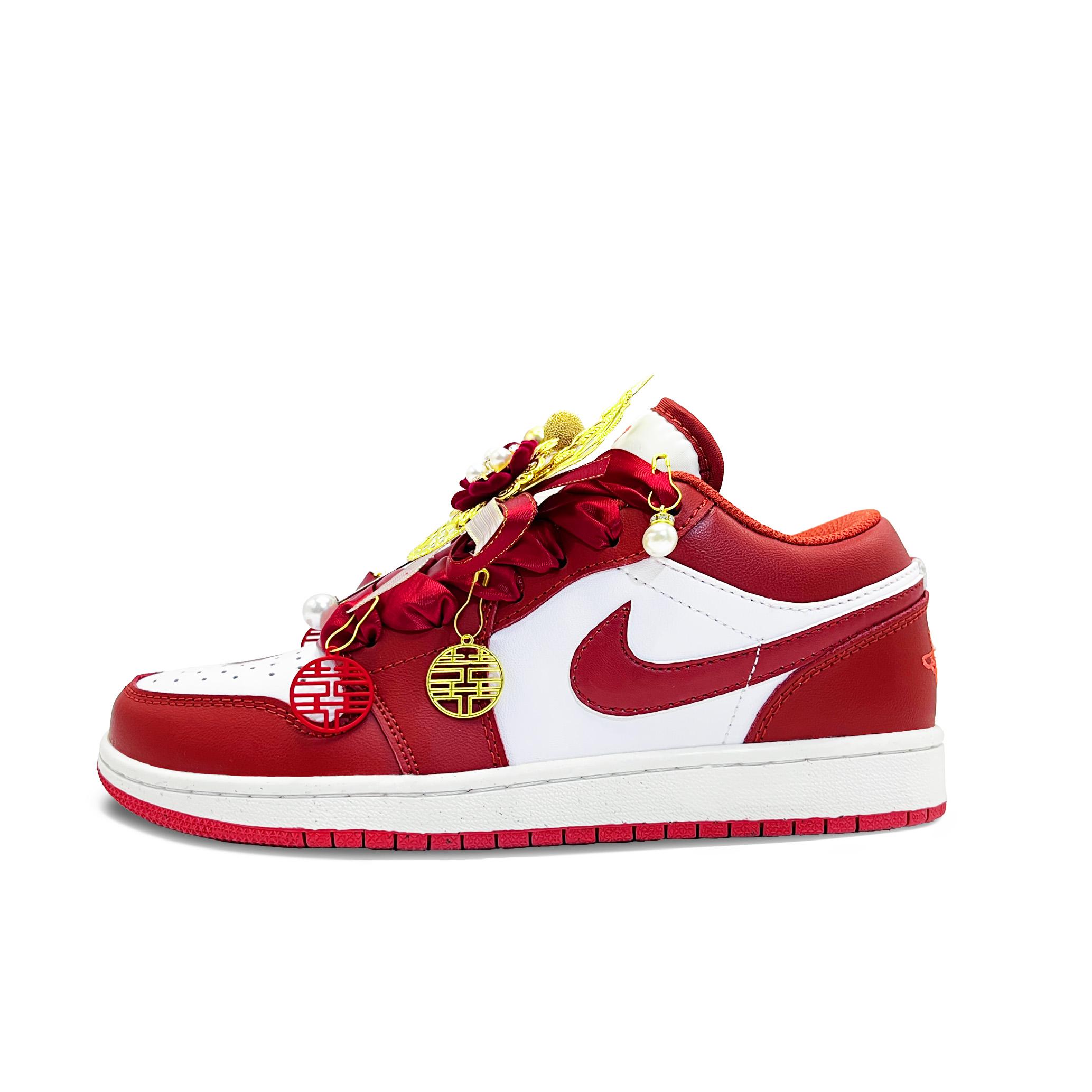

Jordan Air Jordan 1 Vintage Basketball Shoes Unisex Low Top White, Red FJ3459-160{Team393-} 35.5