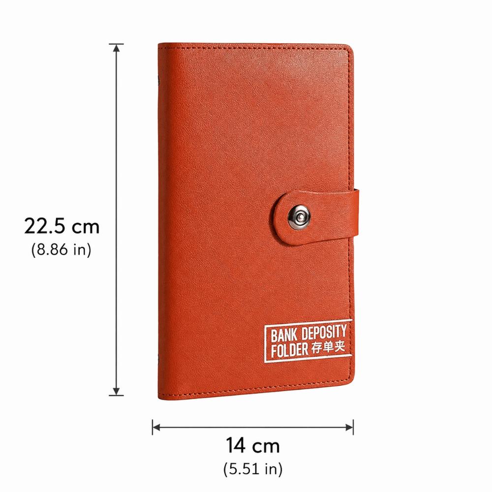 PU Leather Bank Deposit Folder Large Capacity Document Holder Simple Bank Check Bill Holder