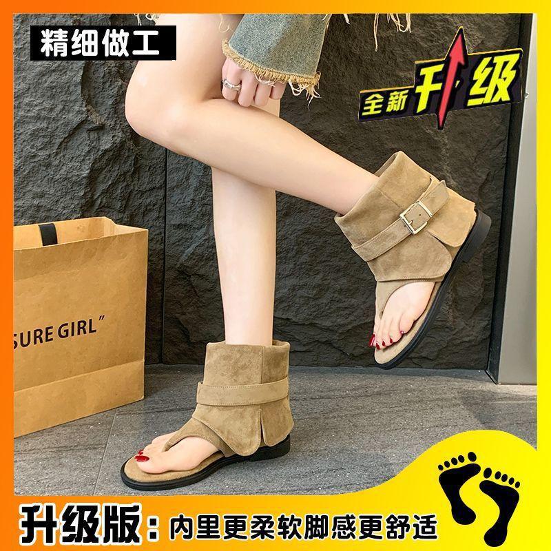 Flat Toe Cool Boots Women's Summer 2025 New Internet Celebrity Explosion with Skirt Short Boots Temperament Versatile Sandals