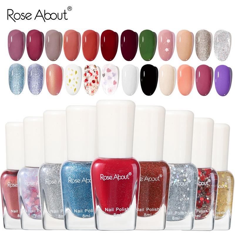 Tearable and Non-baking Water-based Nail Polish, Long-lasting, Odorless, Shiny Oil, Sequin Base Oil, Manicure Complete Set
