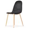 Opjet "Josef" Velvet Chair with Wood-style Legs - Black
