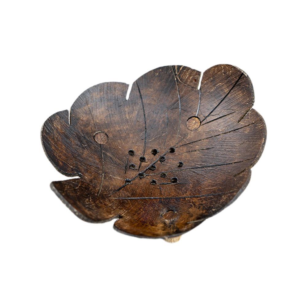 Coffee Coconut Shell Soap Holder Drain Tray Coconut Shell Soap Box Flower Leaf Heart Fish Elephant Soap Tray Southeast Asia лист
