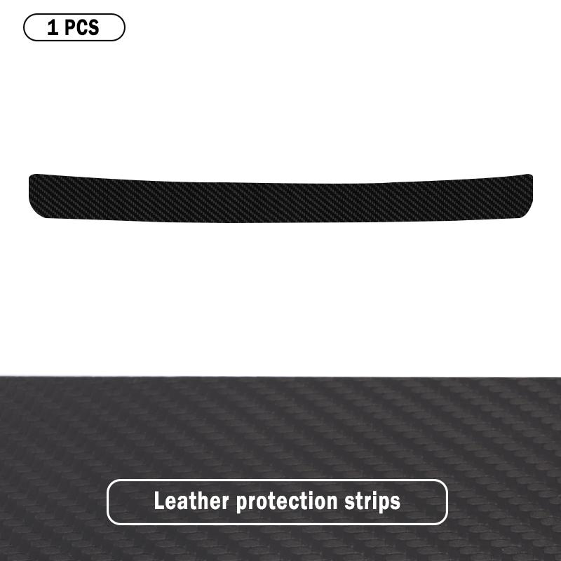 

New Universal Leather Door Sill Protection Strip Imitation Carbon Fiber Auto Trunk Decoration Car Rear Bumper Protection Strip