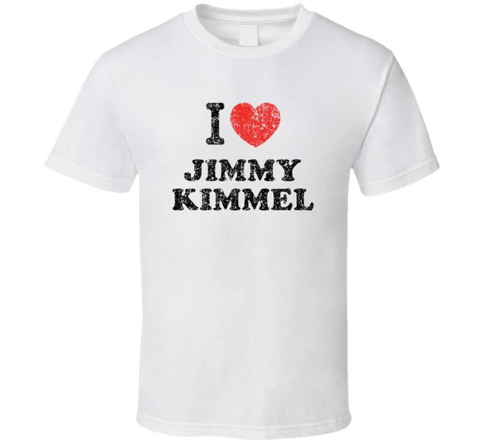 Jimmy Kimmel I Love Heart Comedian Comedy Worn Look Cool Fan T Shirt