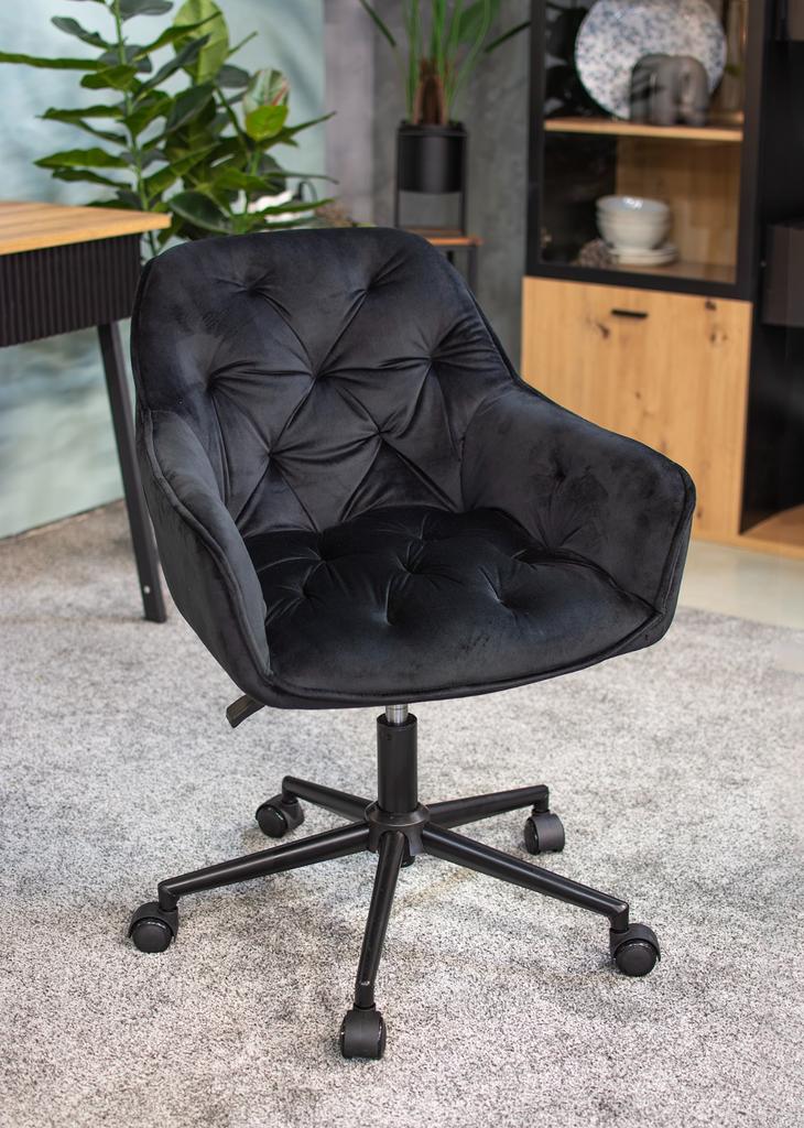 LARGO black armchair on a black foot