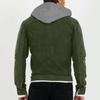 Men's Solid Color Outdoor Workwear Casual Loose Long-Sleeved Hooded Denim Jacket