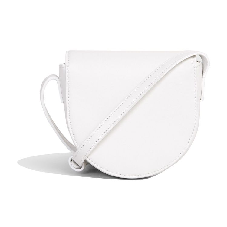 Celine Besace Cuir Triomphe Smooth Calfskin Saddle Bag Women Saddle Bag White 10J303DPQ-01BC