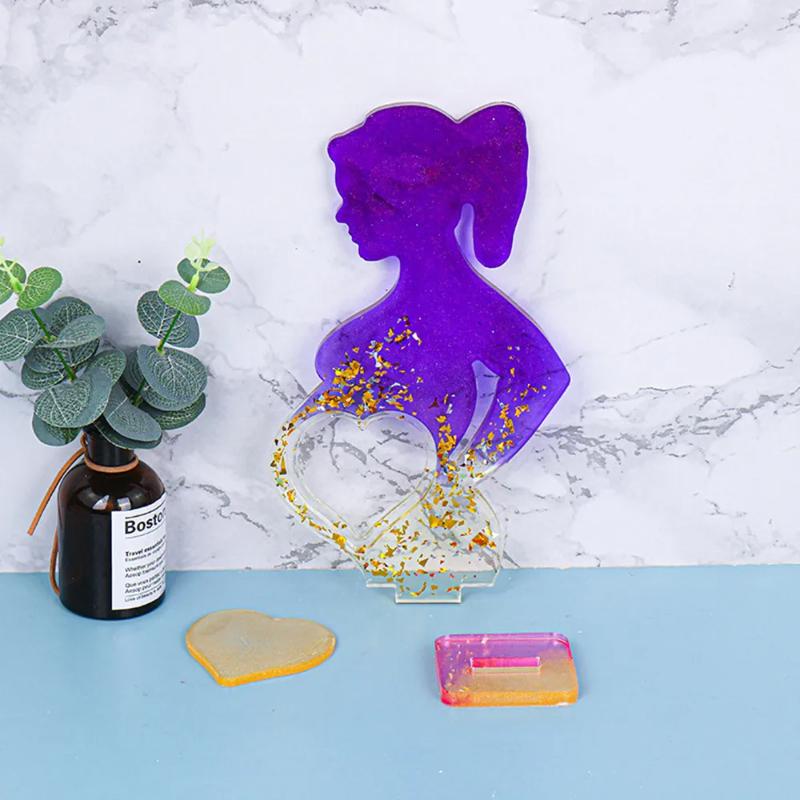 1PCS Photo Frame Women Resin Silicone Mold,Pregnant Mom Shape Silicone Epoxy Molds for Table Decor,Baby Gift, Mother's Day Gift