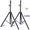 Adjustable Speaker Floor Stand for 10, 12, 15-Inch Speakers with Triangle Base and Foot Stand