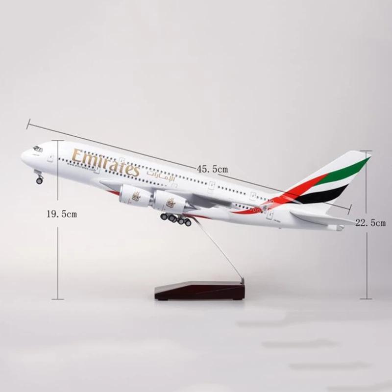 Large Scale Models Plane 47cm Scale A380 Diecast Resin United Arab Emirates Plane Model Airplane Collection Display Room Decor