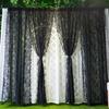 White Lace Curtain Living Room Decorative Curtain Door Window Cabinet Curtains Bedroom Floating Tulle Sheer Window Shade