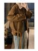 "Melange Removable Lace Collar Women's Retro Long Sleeve Jacket - 2025 Autumn/Winter Collection”