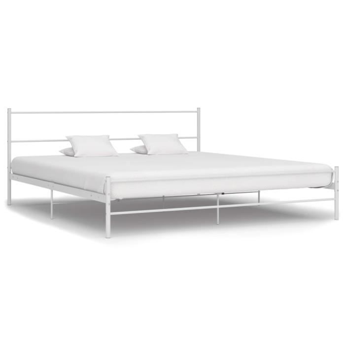 VidaXL Cadre de lit Blanc Métal 180 x 200 cm