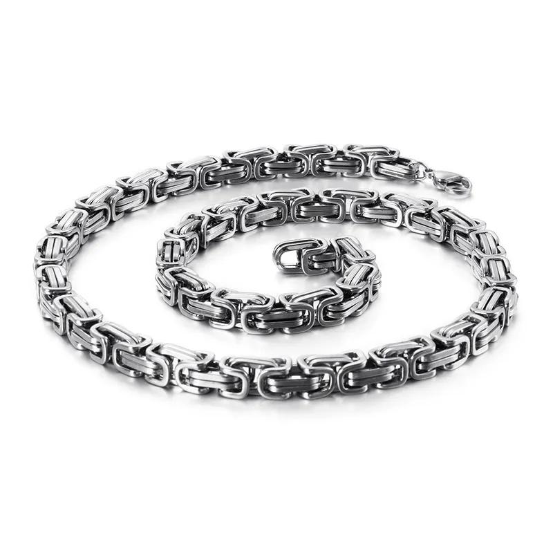Silver Men' Bracelet THICK ROYAL Byzantine + FREE