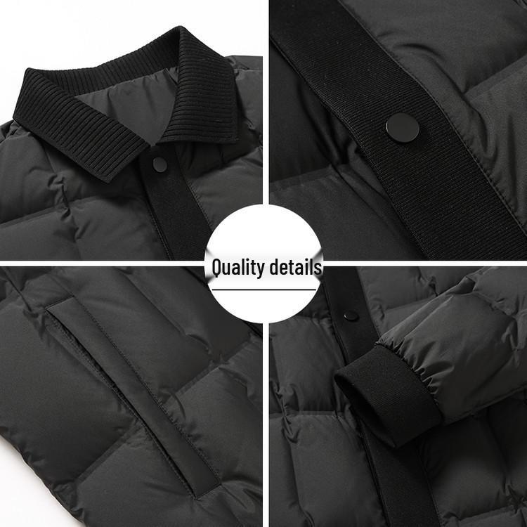 2025 Men's Versatile Lapel Down Jacket: Stylish & Warm Winter Outerwear for All Ages
