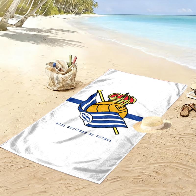 Asciugamano da Spiaggia Stampa Real Sociedad, Asciugamano Grande Morbido Asciugatura Rapida per Spiaggia Campeggio Nuoto