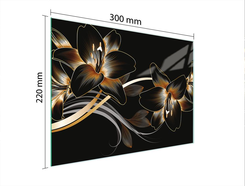 SZKLANA DESKA DO KROEJNIA 30x22 ORCHIDEA