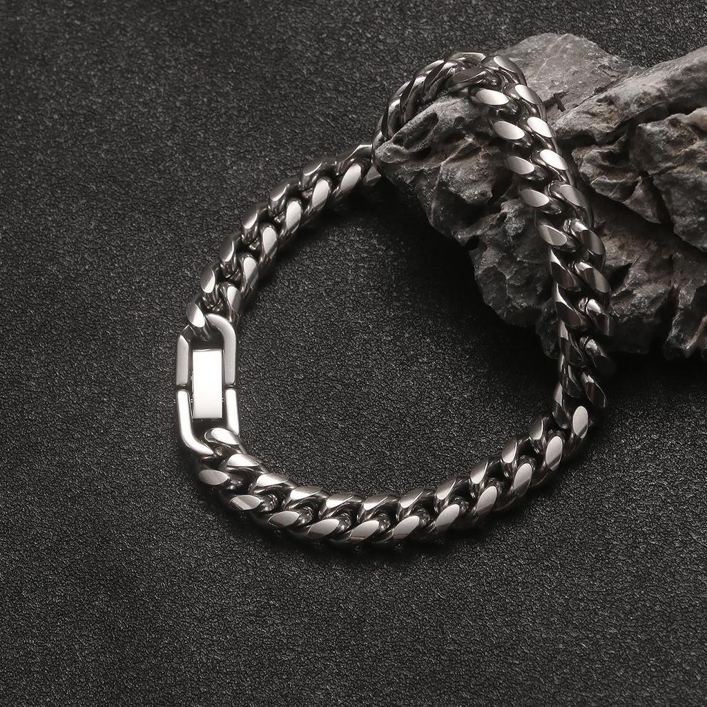 Cuban Light Luxury Titanium Steel Bracelet: Unisex, Niche Design, Trendy Couple and Student Style