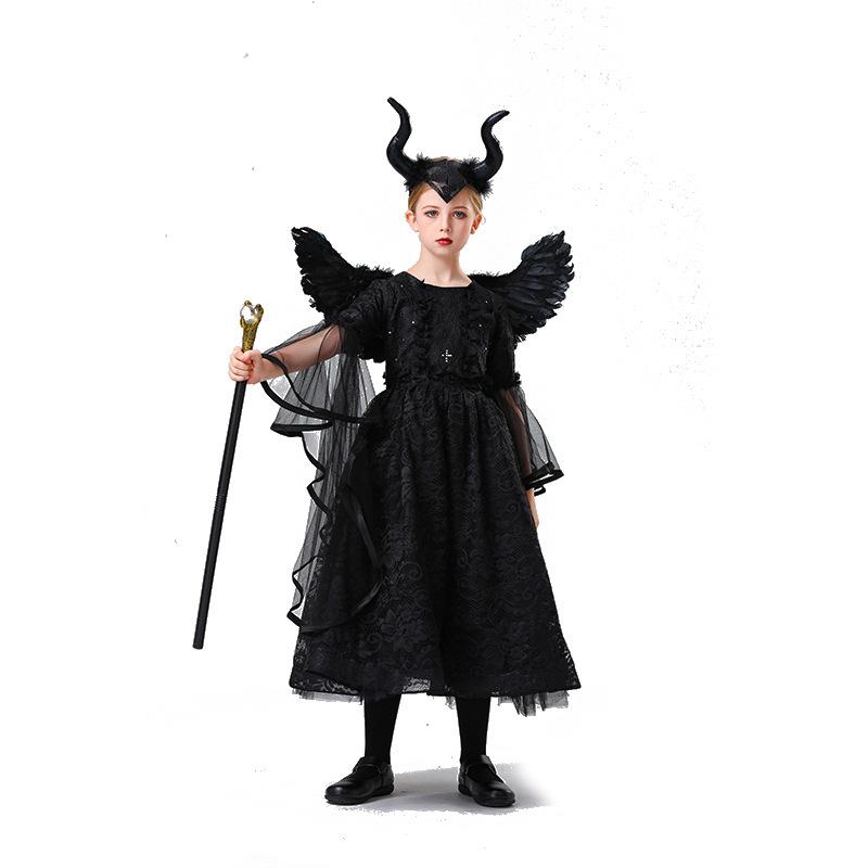 Cosplay Halloween Kids Costume Girls Sleeping Spell Girls Cosplay Makeup Ball Witch Princess Dress Dress