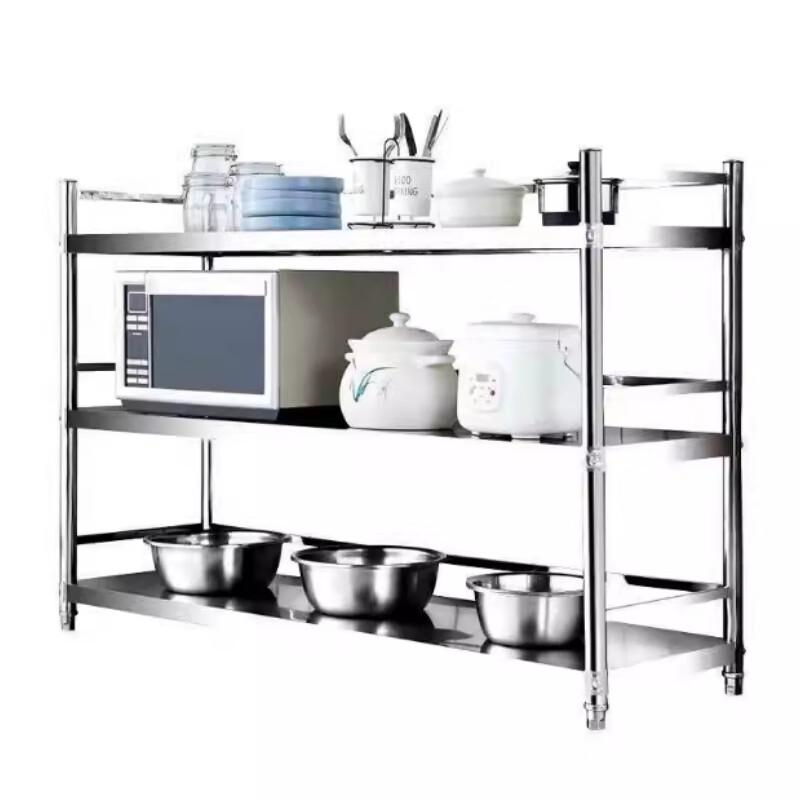 Adjustable 3-Tier Stainless Steel Kitchen Storage Shelf