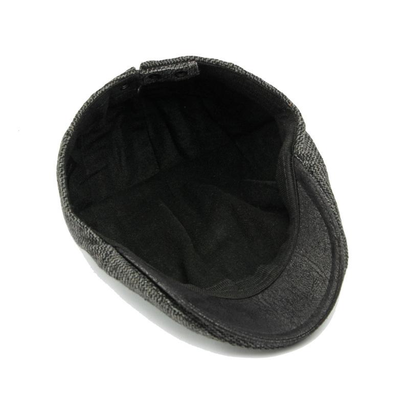 Contrast Color Wool Cotton Cap Autumn Winter Beret Retro Progressive Cap Thick Men's Peaked Cap