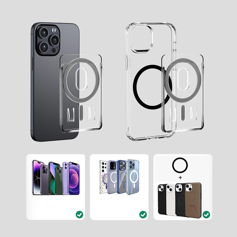 

For Magsafe Transparent Magnetic Wallet Clip Phone Back Sticker For Iphone12Pro 13 14 Pro Max Macsafe Card Bag On Sleeve A1