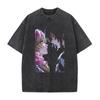 Iguro Obanai Kanroji Mitsuri Demon Slayer Print T-shirt Men Women Short Sleeve Clothing Cotton Tshirt Harajuku Washed Tops Tee
