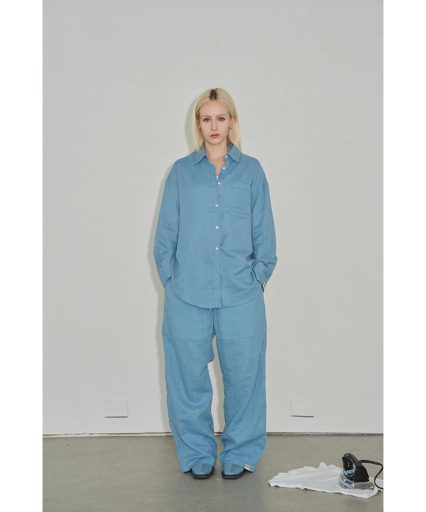 KINGKIM Label Lounge Shirt - Sky Blue