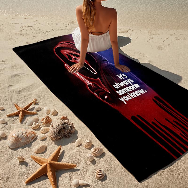 Heartbeat Ghostface Of Horror Beach Towel, Super Soft Microfiber, Gift for Her/Him, Birthday, for Pool, Beach, Travel, Home Decor Fan gifts