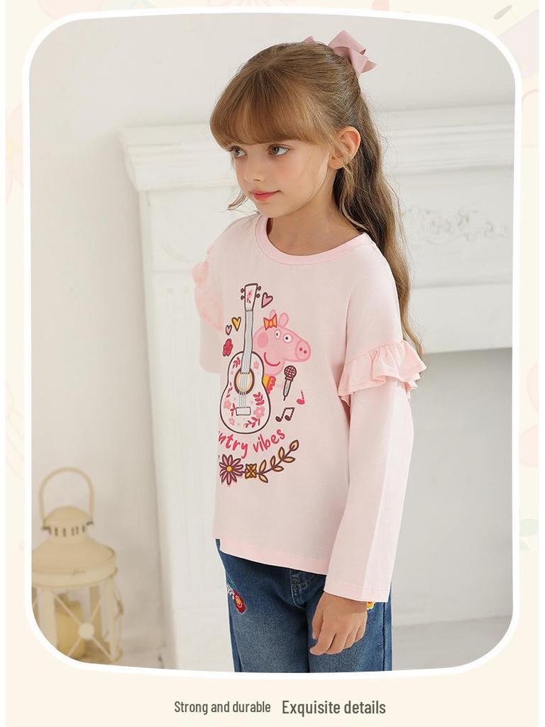 Dívčí tričko s dlouhým rukávem Peppa Pig - Stylový princeznovský design na jaro/podzim