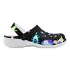 White EVA Clogs with Bright Heart Print, Lightweight Slip On Garden Shoes, Breathable Beach Sandals, Indoor Outdoor Slippers for Men Women