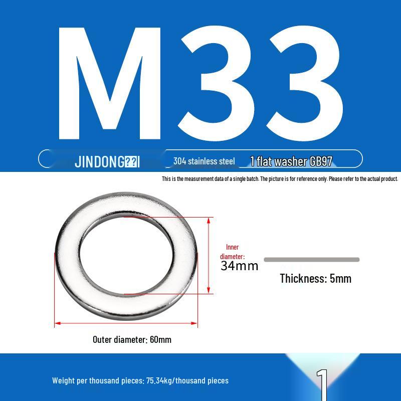 Stainless Steel 304/201/316 Oversized Thick Flat Washer Gasket Screw Washer GB97/GB96