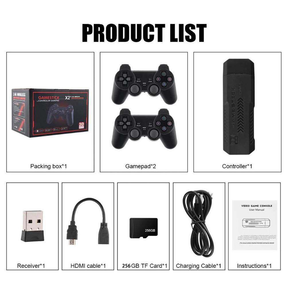Retro Game Stick 58000+ Games TV Handheld Game Console 20000 Games Wireless Controller for PS1 N64 DC