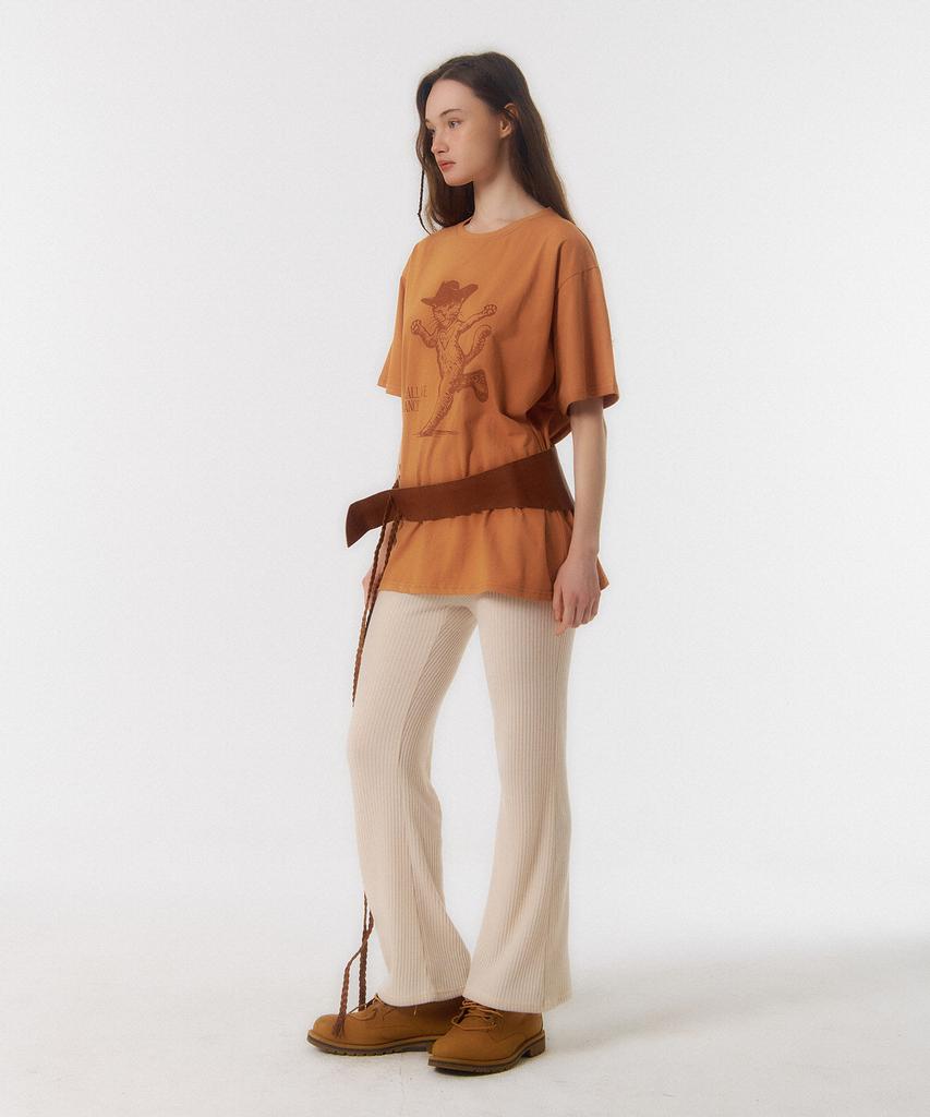 Kkuape King Cat Vintage T-Shirt_Orange