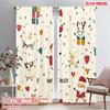 2pcs,2D Plane Printing Pattern Curtains Christmas Character Seamless Polyester Fabric (without Rod) Home Decor Perfect for