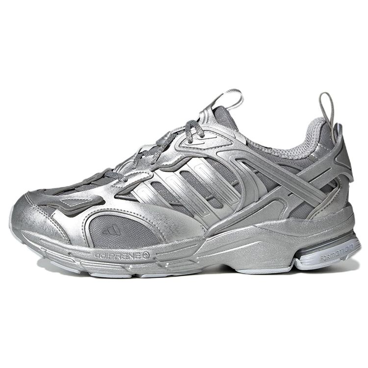 Adidas Spiritain 2000 Deluxe Metallic Retro Fabric Slip-Resistant Durable Low-Top Casual Running Shoes Unisex Sneaker Silver HQ3690