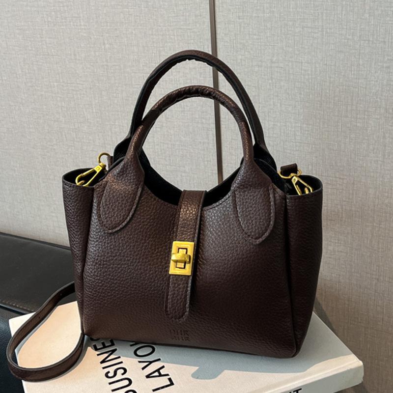 Fashion Trend Hand-carried Bucket Bag Woman 2025 New Summer Simple and Versatile Work Casual Messenger Bag Woman