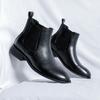 Fashion Business Low Heeled Men's Boots Chelsea Boots Leather Outdoor Formal Men Ankle Boots Luxury Brand Handmade Designer Casual Shoes